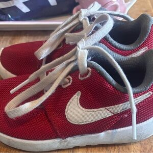 Nike Kids Red and White Sneakers
